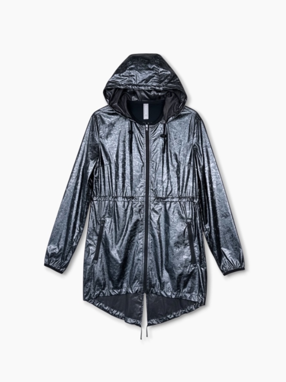 Columbia Metallic Hooded Windbreaker Pewter S Futuristic Gorpcore Outdoor Hiking